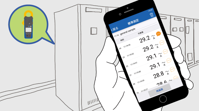 離れた場所から測定値を見る